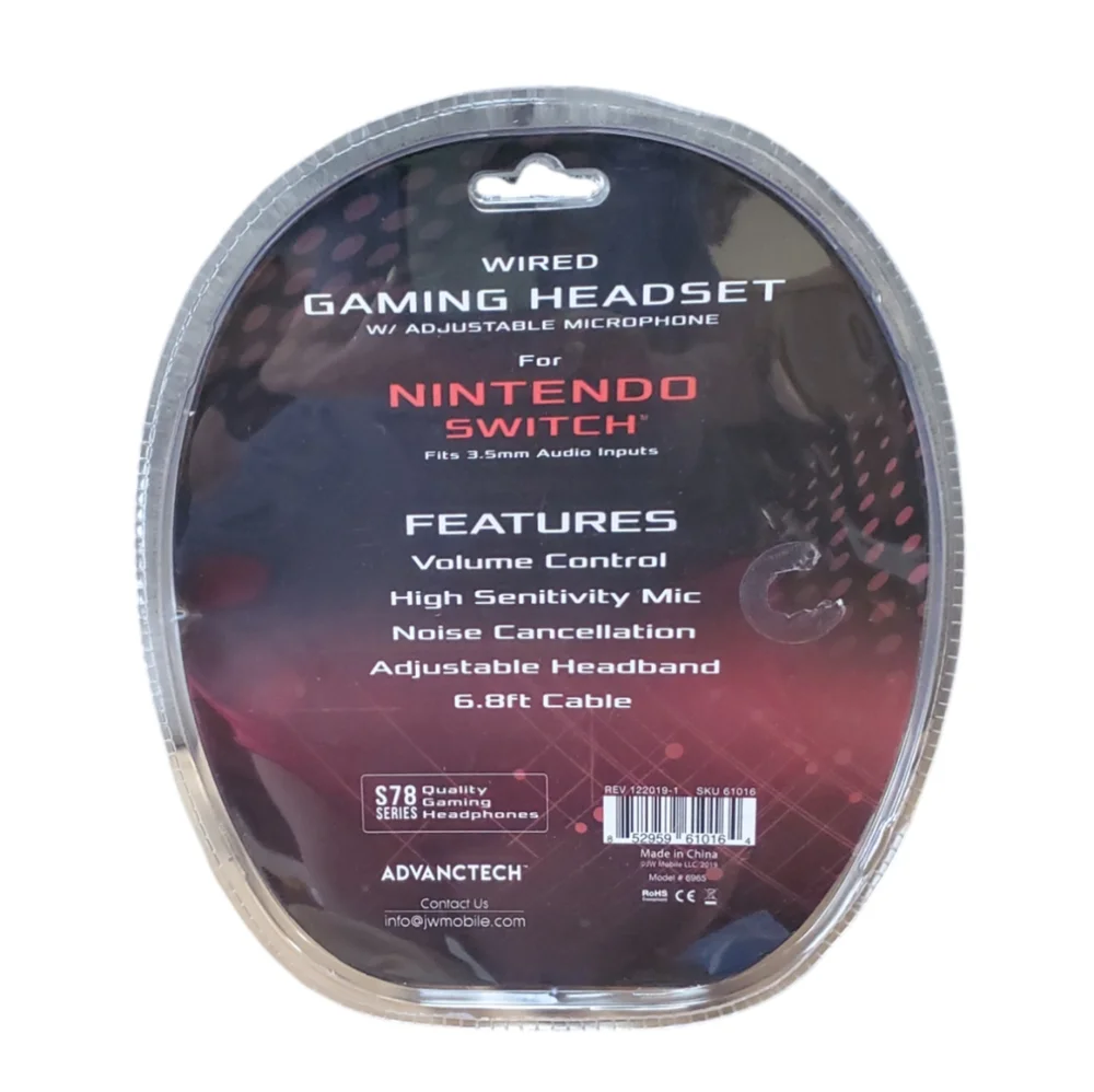 Advanctech S78 Gaming Headset For Nintendo Switch Wired Noise Canceling NIB